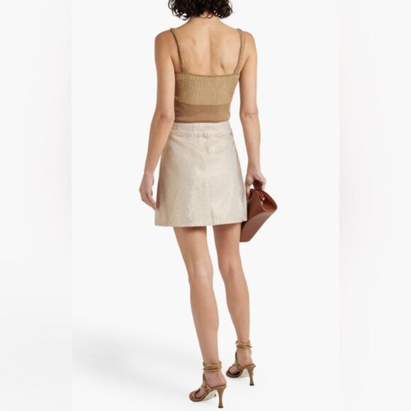 TRIARCHY Ms.Triarchy Crystal Embellished Denim Mini Skirt ORGANIC COTTON Size 24 - Picture 3 of 16